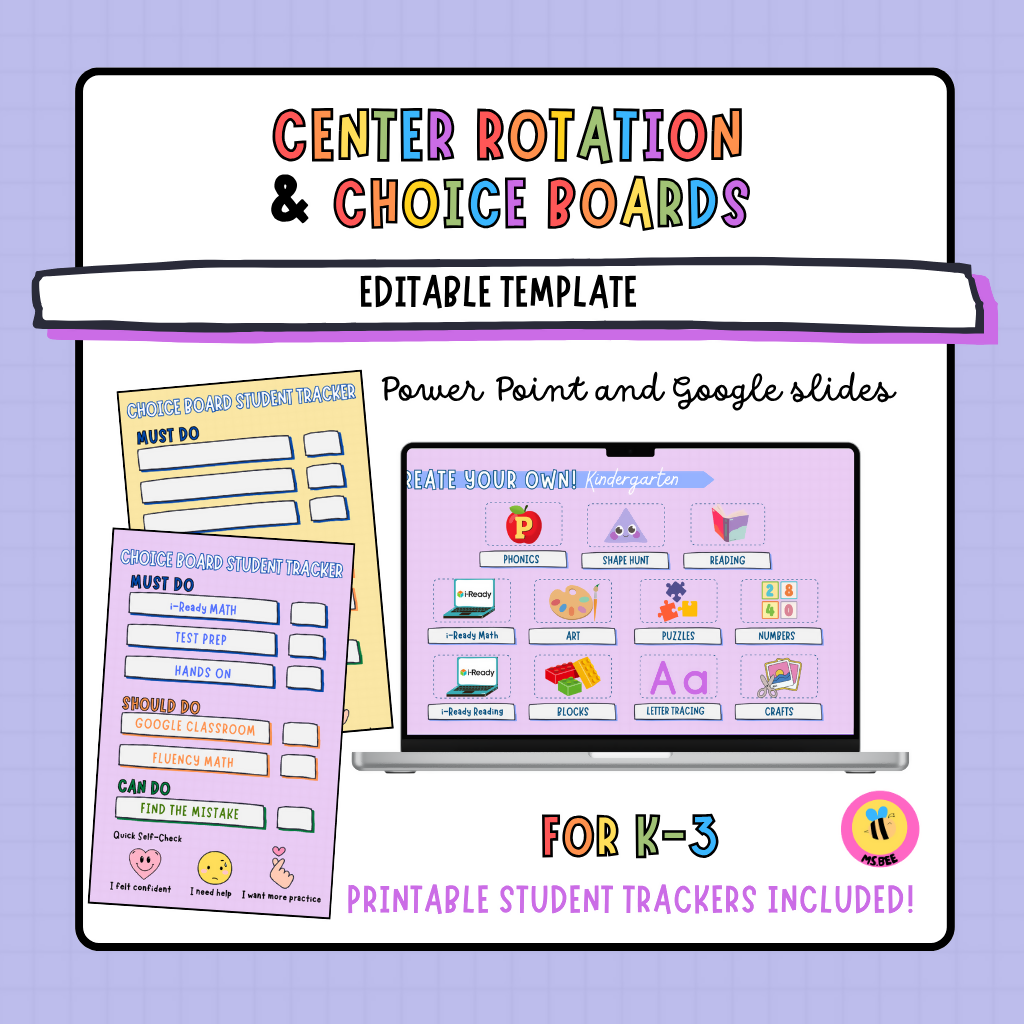 Editable Choice Board Templates and Rotations | PowerPoint & GoogleSlides