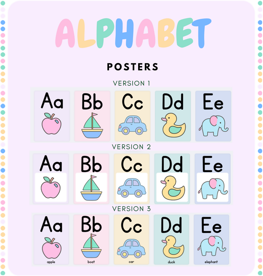 Alphabet -Pastel Rainbow
