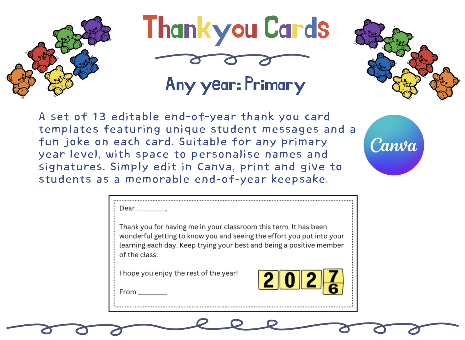 End of Year Thankyou Cards