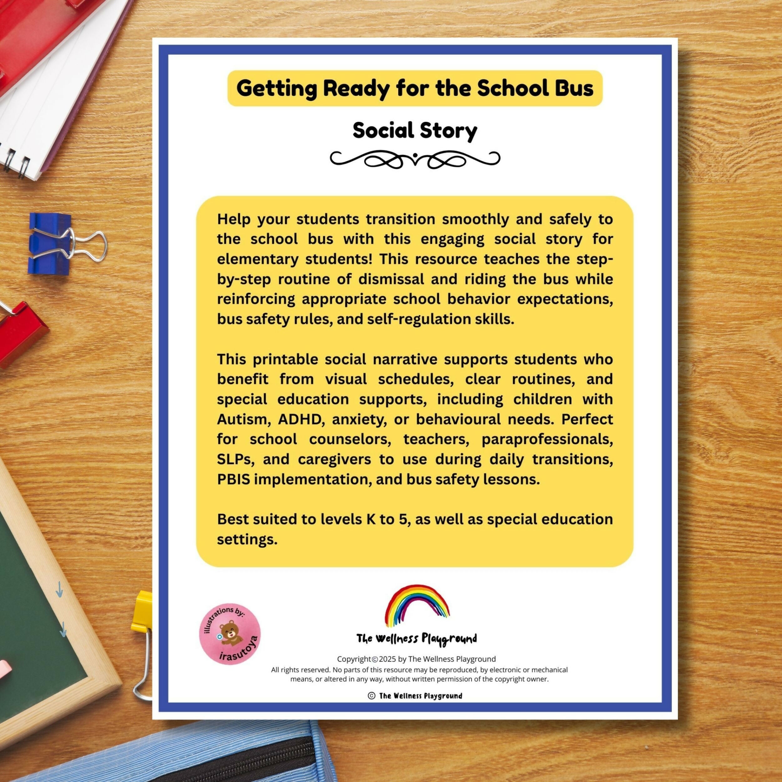 Elementary Social Story: Getting Ready for the Bus | Bus Safety Rules