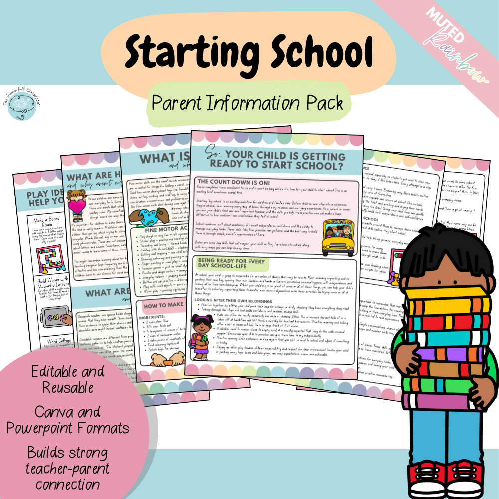 Multiple Colour Themes | Starting School - Editable Parent Handouts