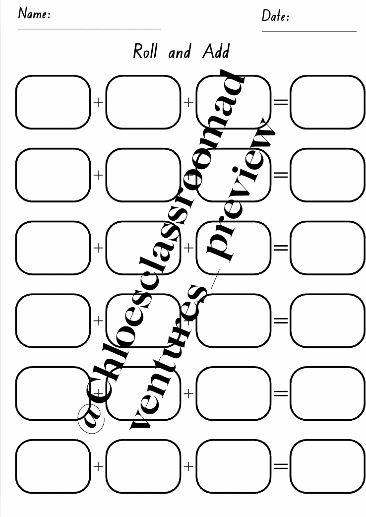 Roll and Add & Subtract Worksheets (Dice Maths Activity/Game) | Now Improved