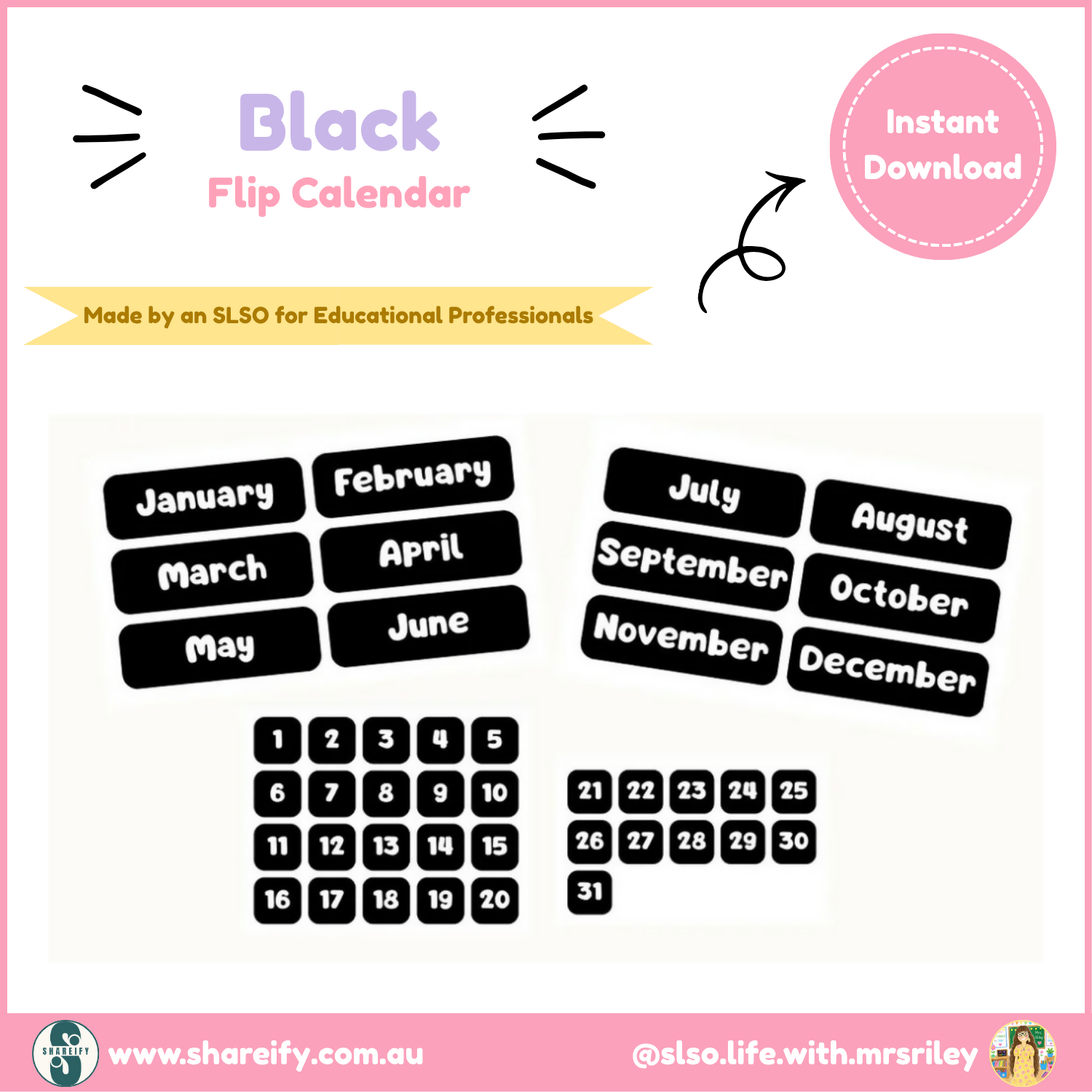 Flip Calendar - Black