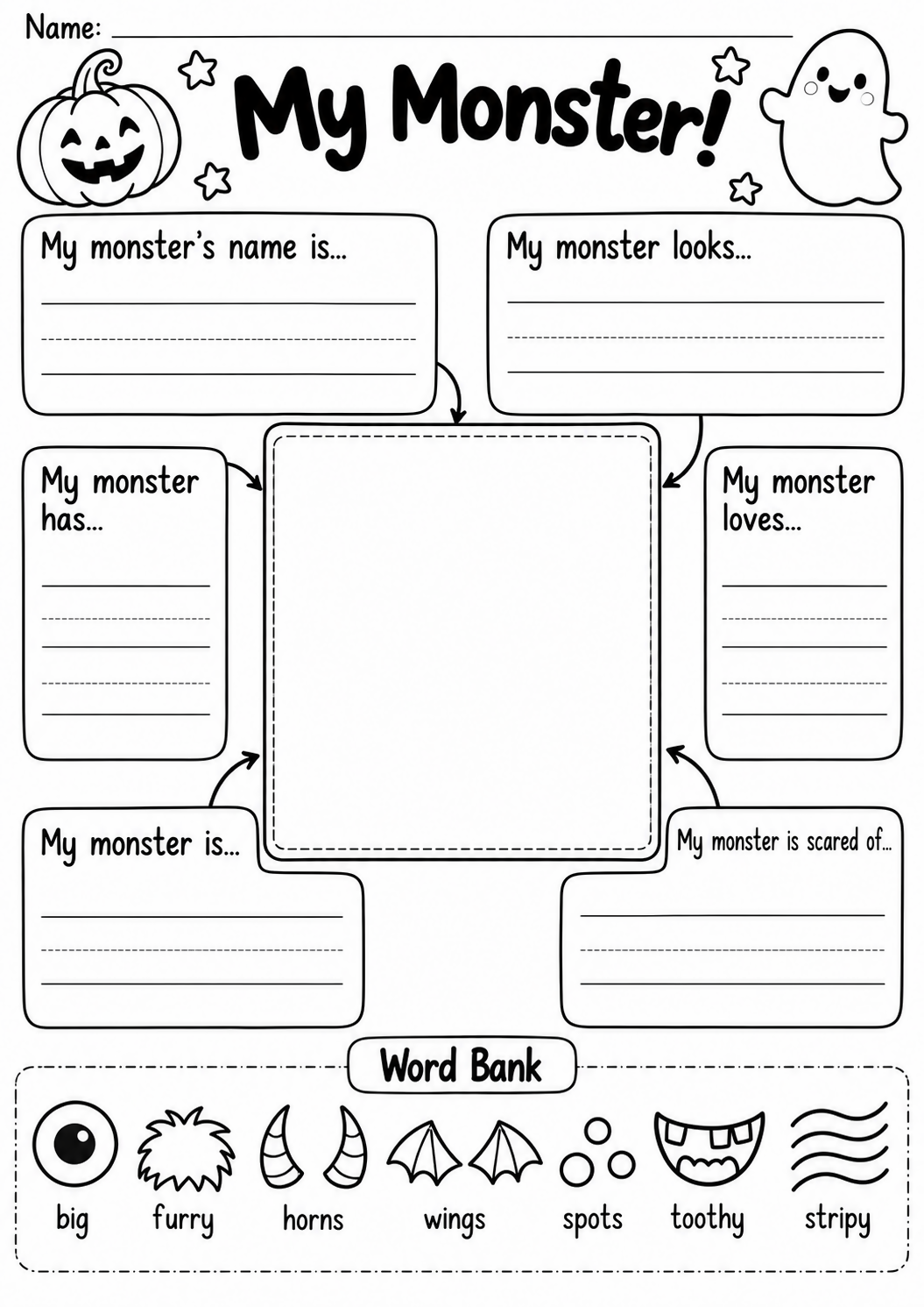 Halloween Craft & Writing Activity | Print and Go