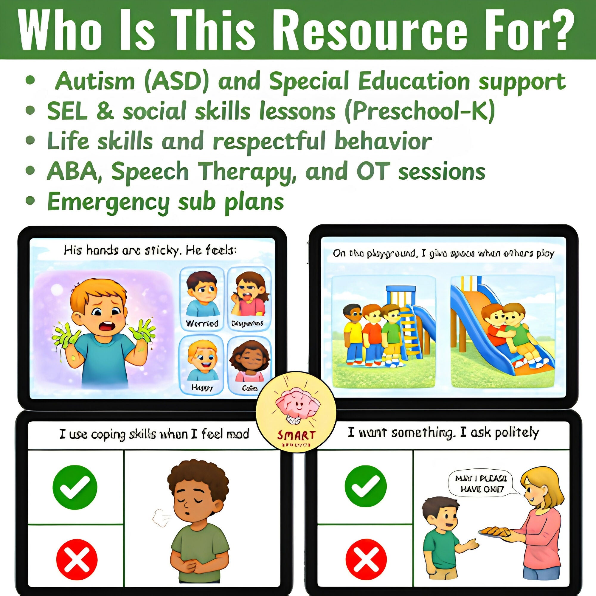 Try Before Buy: Digital Boom Cards Feelings & Personal Space (Autism/SpEd/PreK)