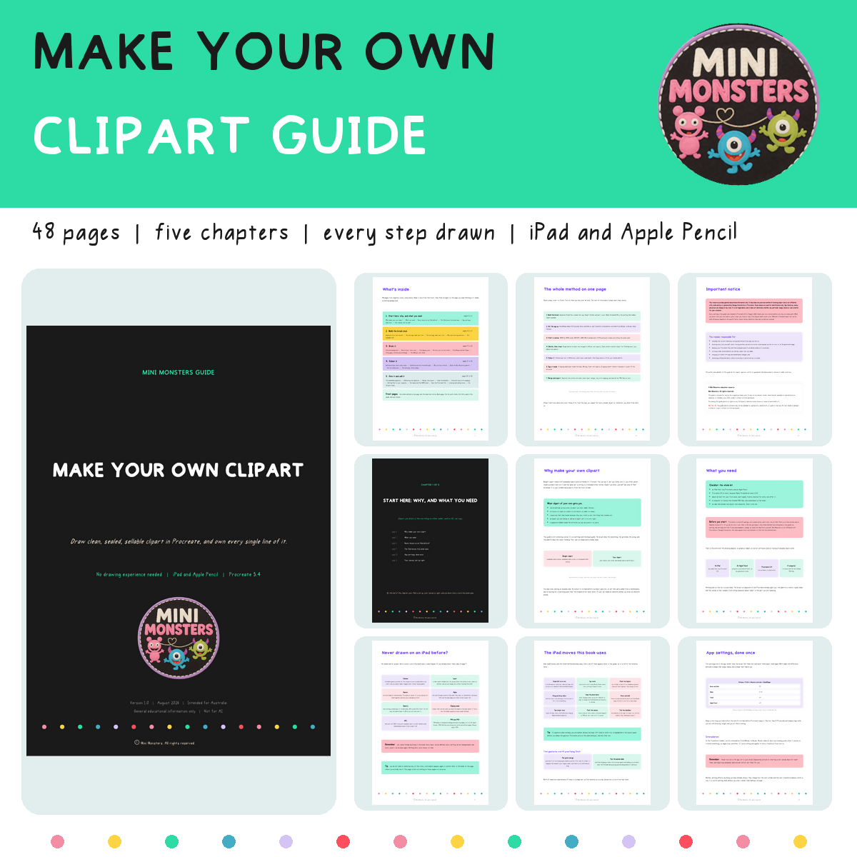 Make Your Own Clipart Guide | Draw Sellable Clipart in Procreate | Own Your Art | Step by Step