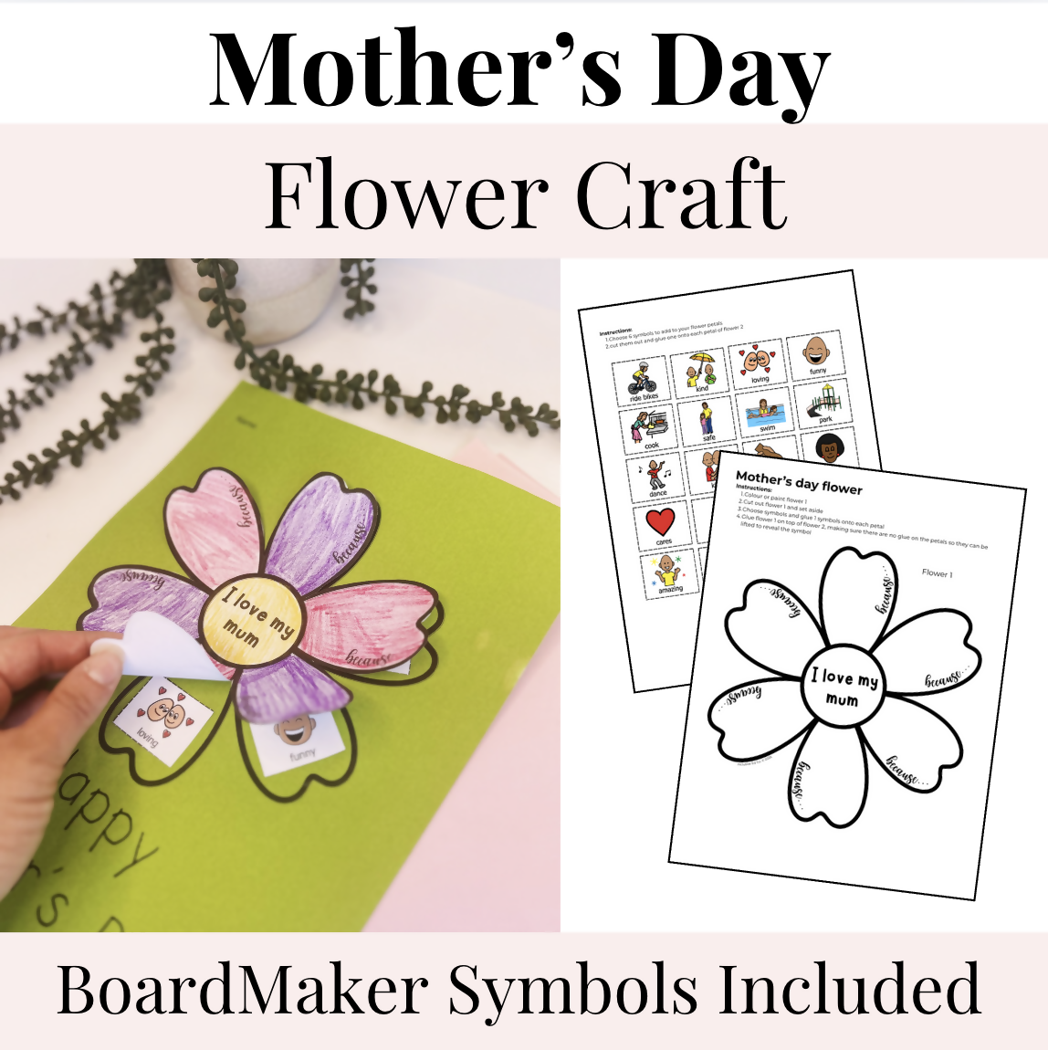 Mother’s Day Craft Activity | Mother's Day Flower Card | BoardMaker Symbols