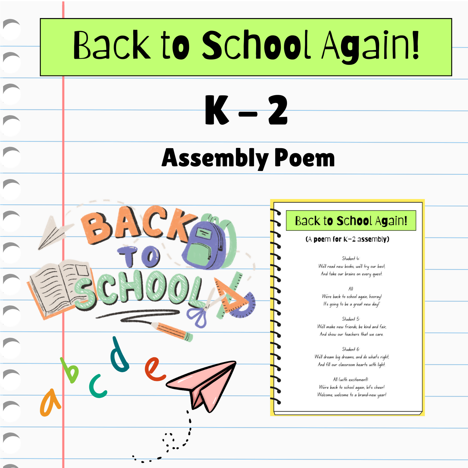 Back to School Poem – “Back to School Again!” (Kindy–Year 2 Assembly)