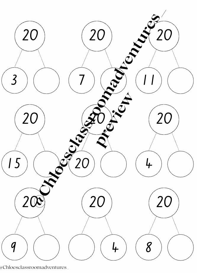 Number Bonds| Making 10 / Making 20| Part-part-whole | Maths Worksheets | Canva | Editable |Maths Curriculum Aligned | K-2