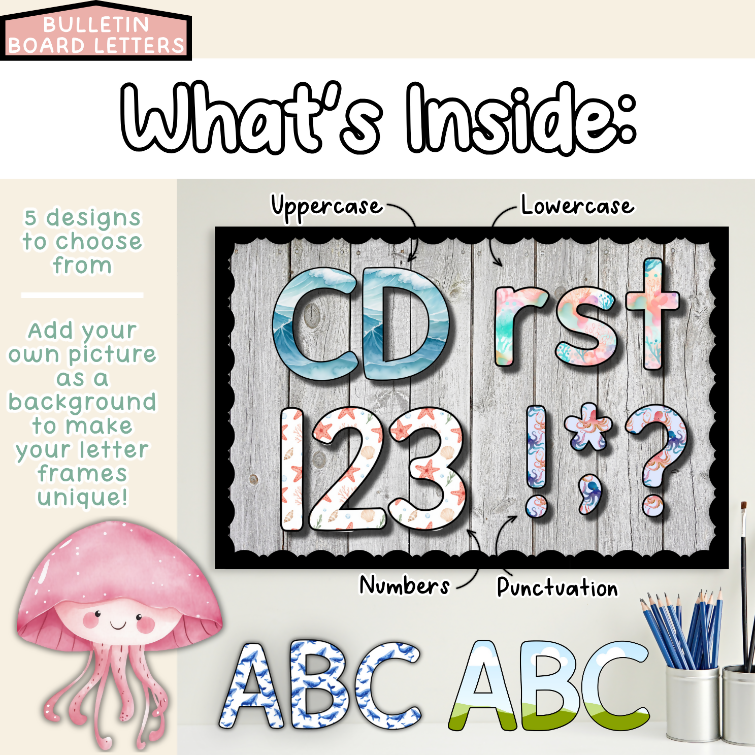 Ocean Blue Back to School Bundle I Sea Creatures Pack Decor