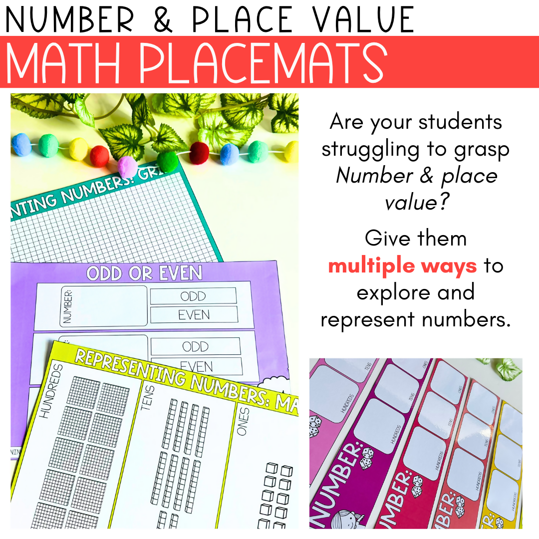 Place Value & Number Placemats I Hundreds, Tens & Ones Charts + Games