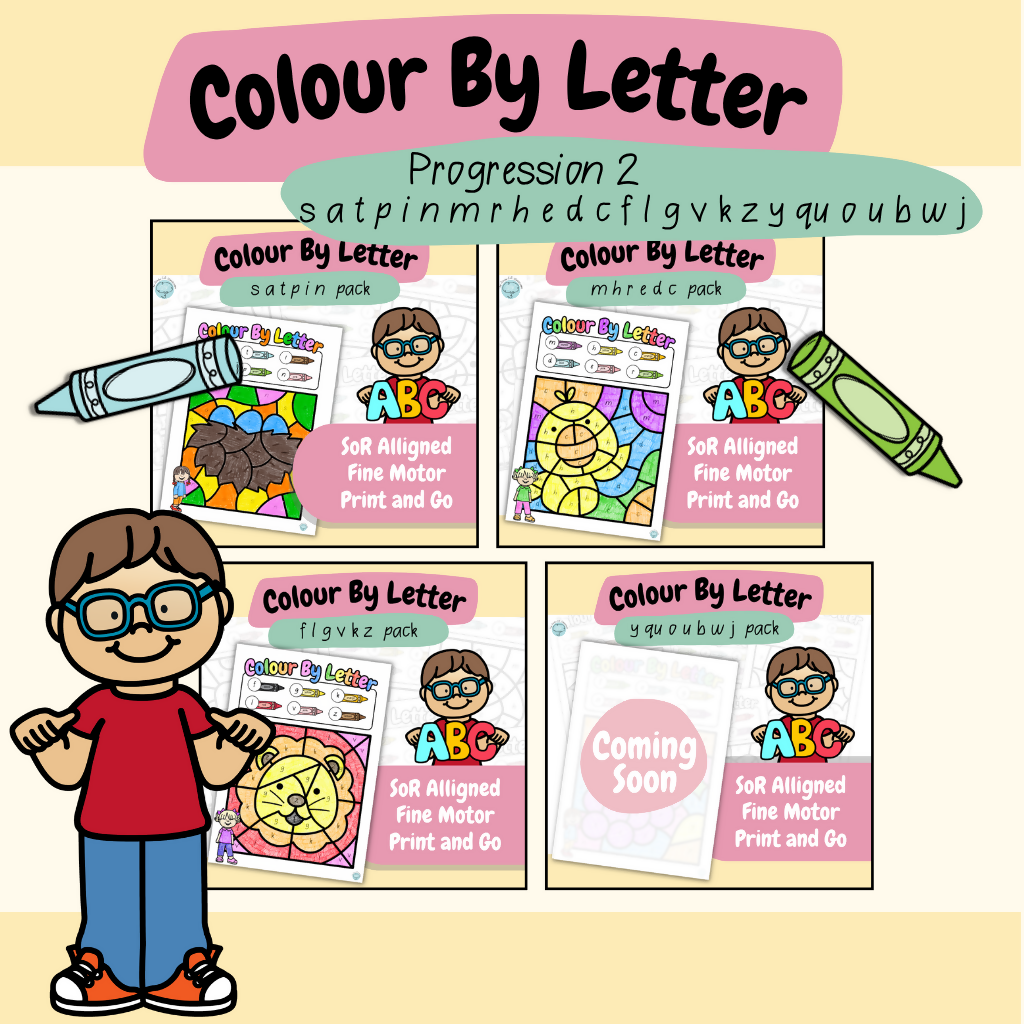 Colour by Letter - satpinmrhedcflgvkzyquoubwj | Letter Recognition | Print & Go