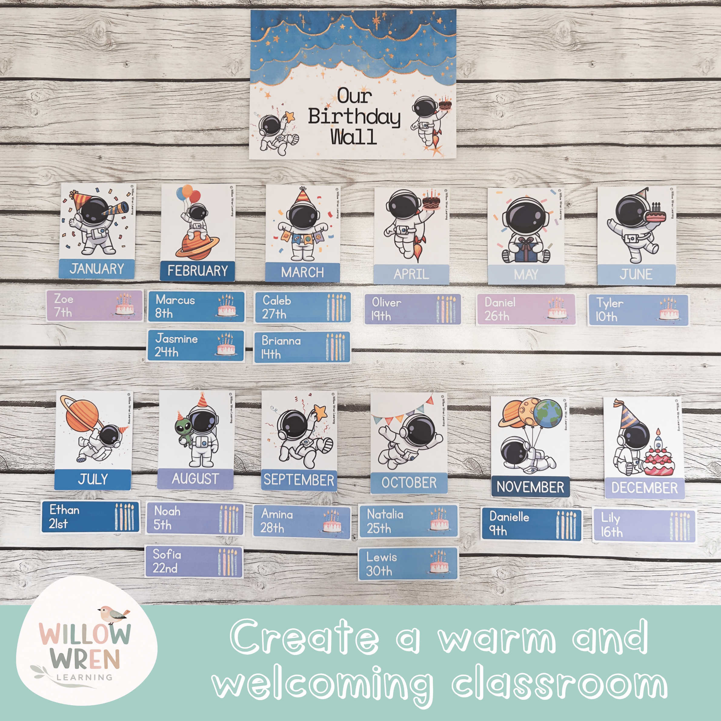 Galaxy Dreams Birthday Board | Editable Birthday Pack Decor Space