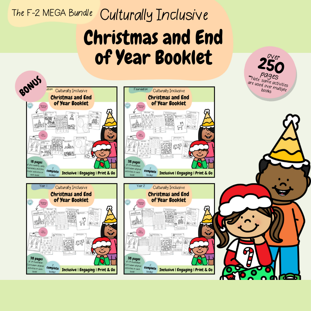 The MEGA F-2 Culturally Inclusive Christmas/End of Year Booklet Bundle