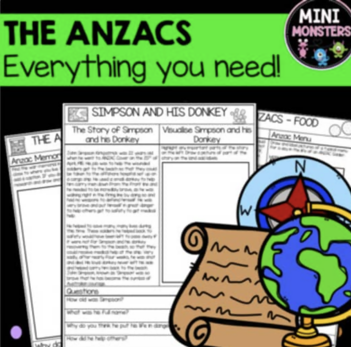 ANZAC Day Worksheets Year 3-5 Australian Curriculum