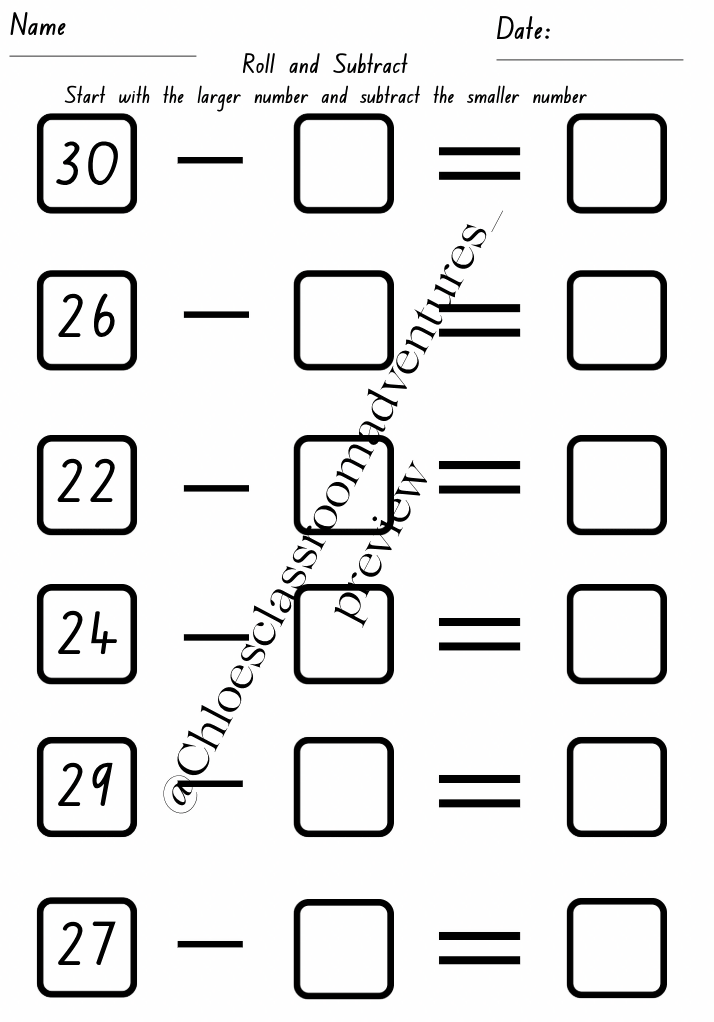 Roll and Add & Subtract Worksheets (Dice Maths Activity/Game) | Now Improved