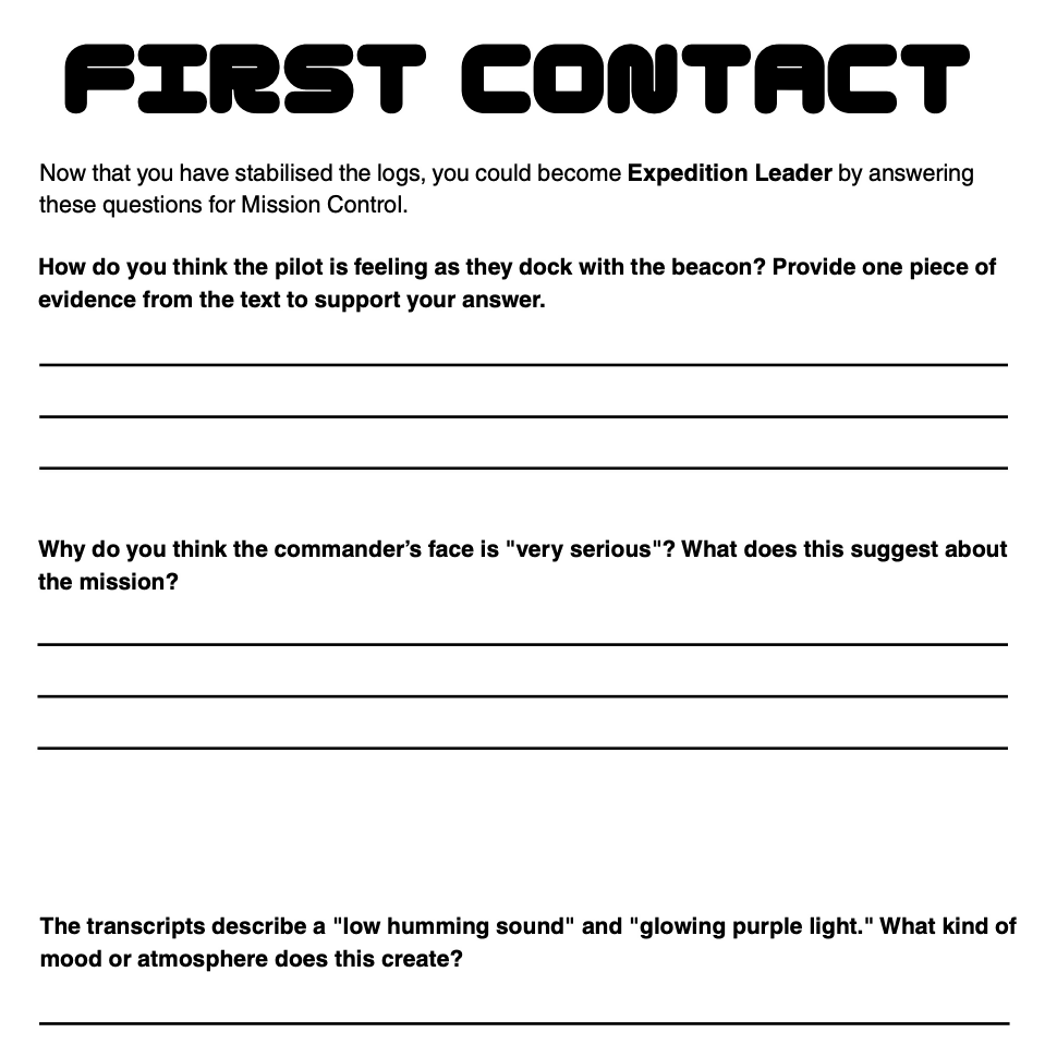 Mission to Space 3-Level Editing Challenge | Differentiated Grammar | Years 5–6