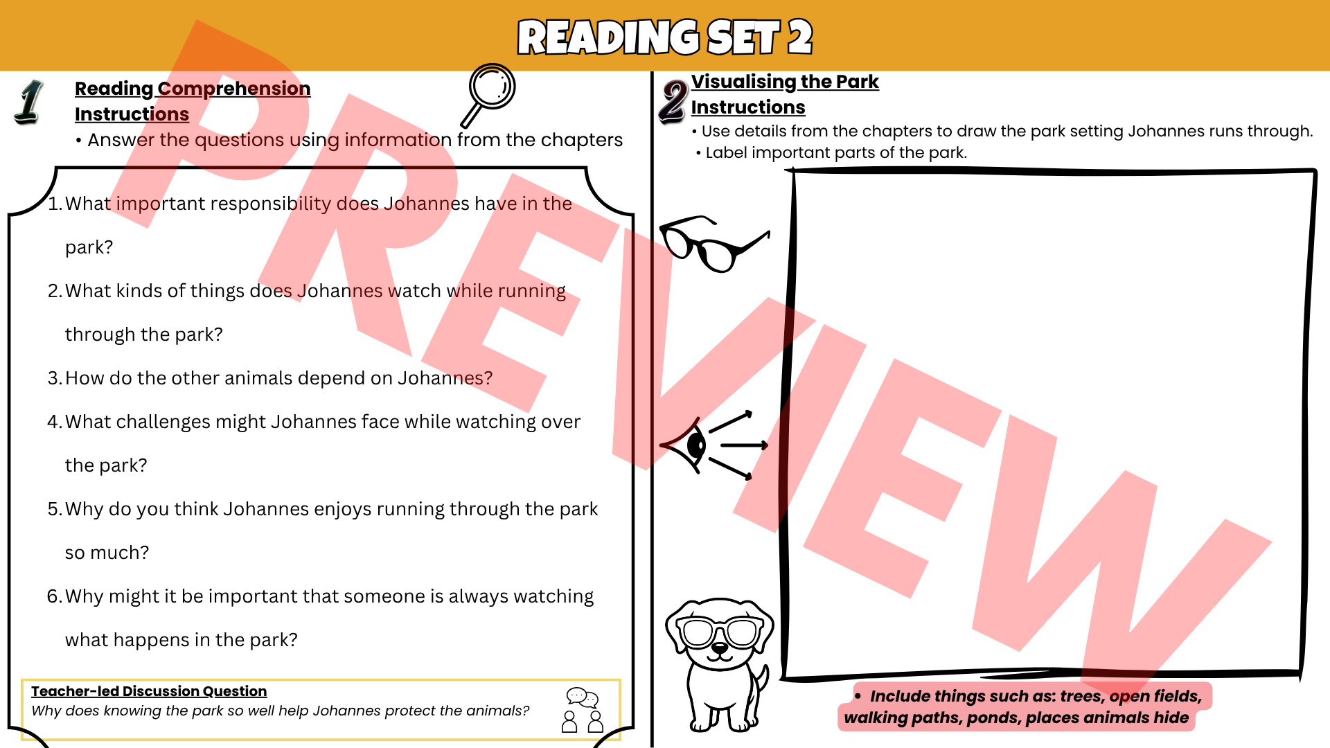The Eyes and the Impossible Novel Study Unit | Comprehension Questions, Vocabulary & Activities | Grades 3–6