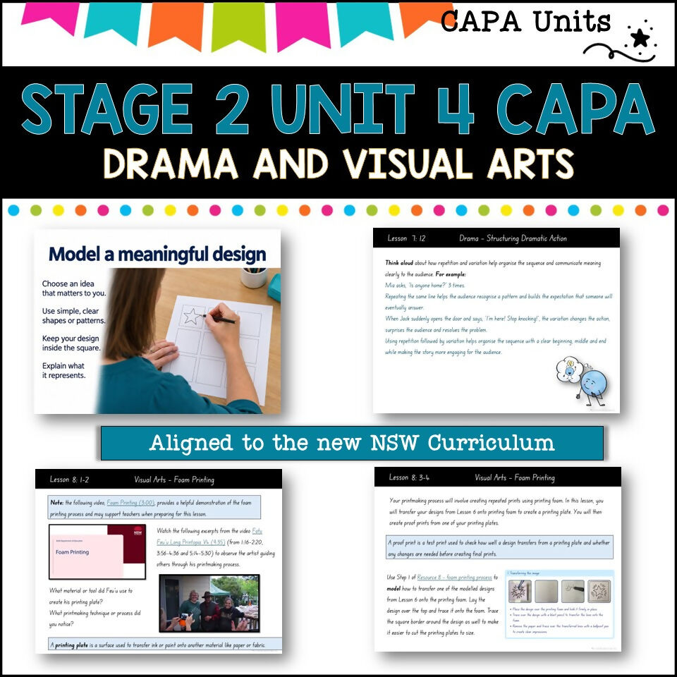 STAGE 2 UNIT 4 NSW DET aligned CAPA Complete Unit- visual arts and drama
