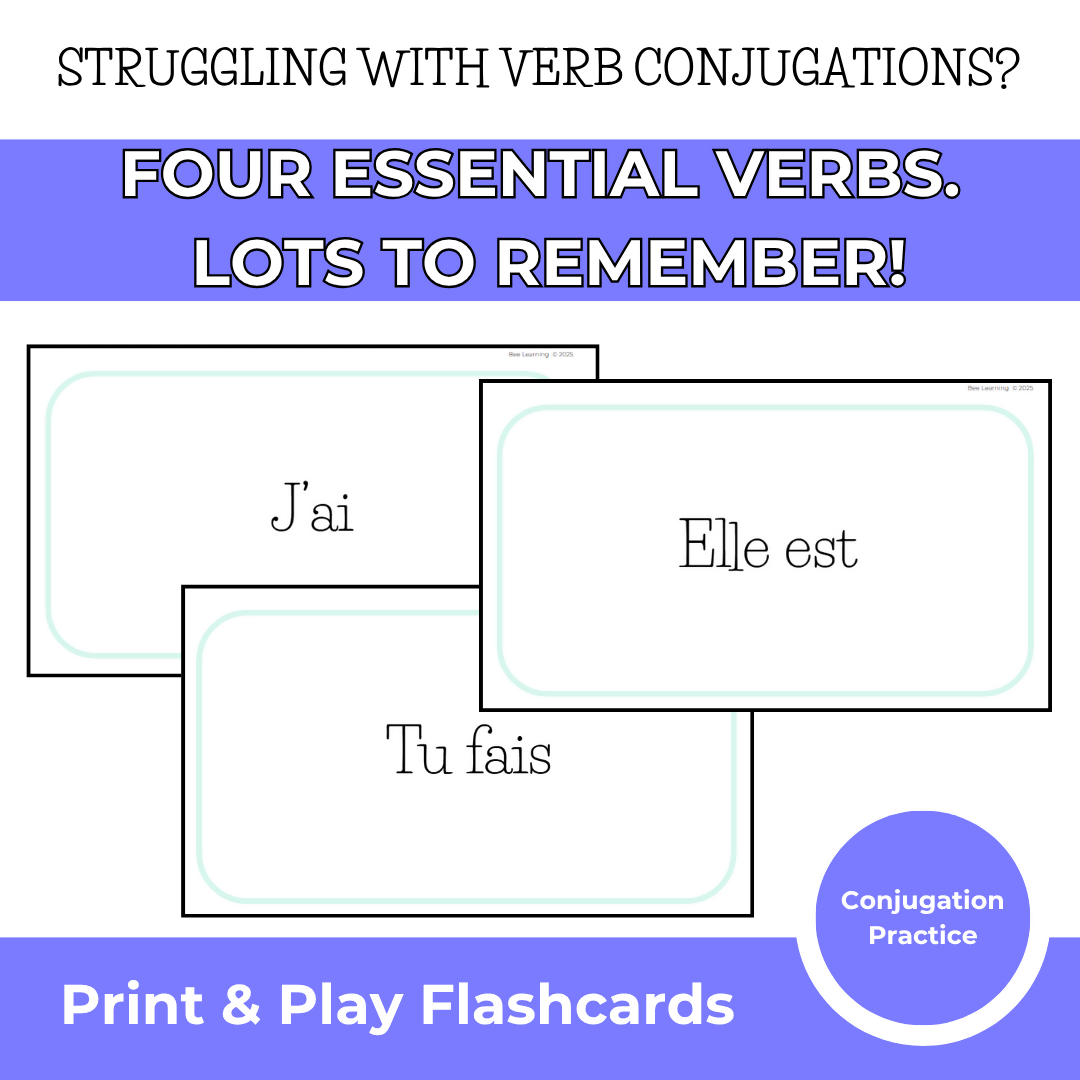 French Irregular Verb Flashcard Game | Avoir Être Aller Faire | Present Tense | Year 7–8