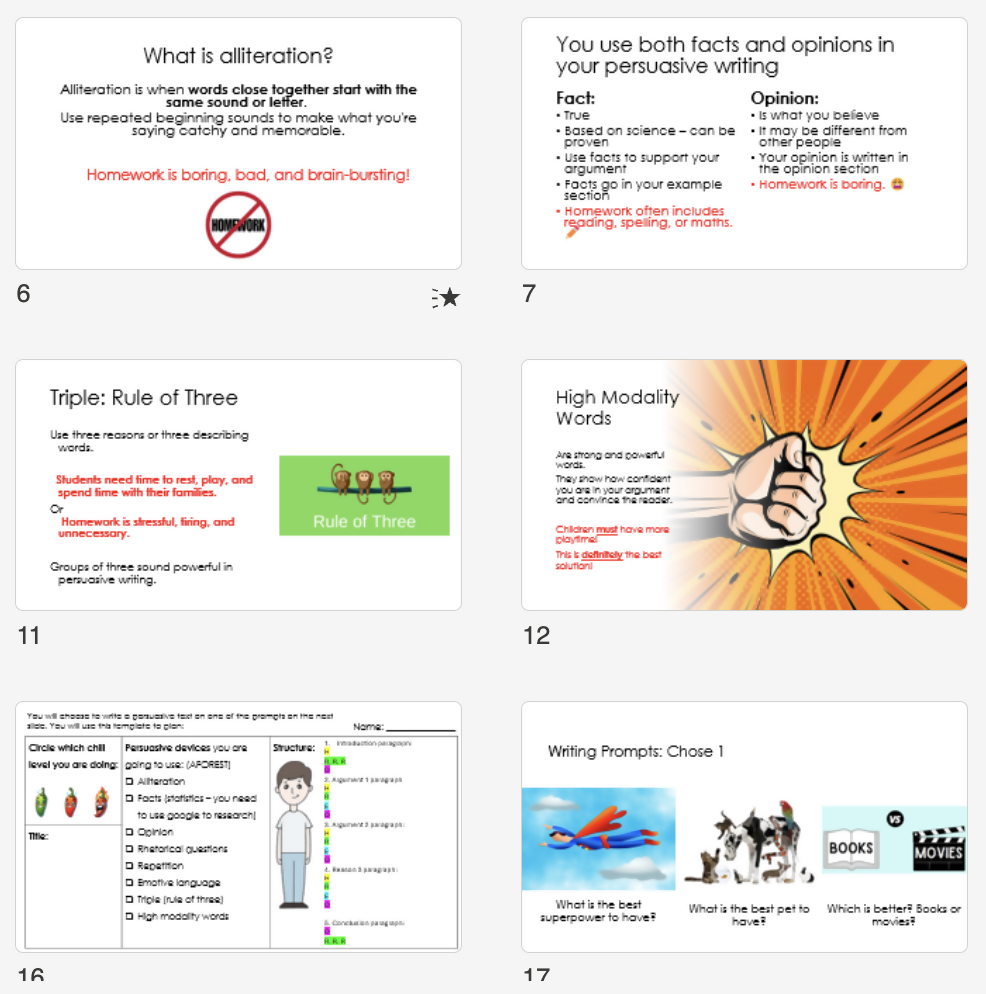Persuasive and Narrative Writing