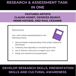 French Art Impressionism | Artist Study & Activities | Multiple Intelligences | Year 7–8