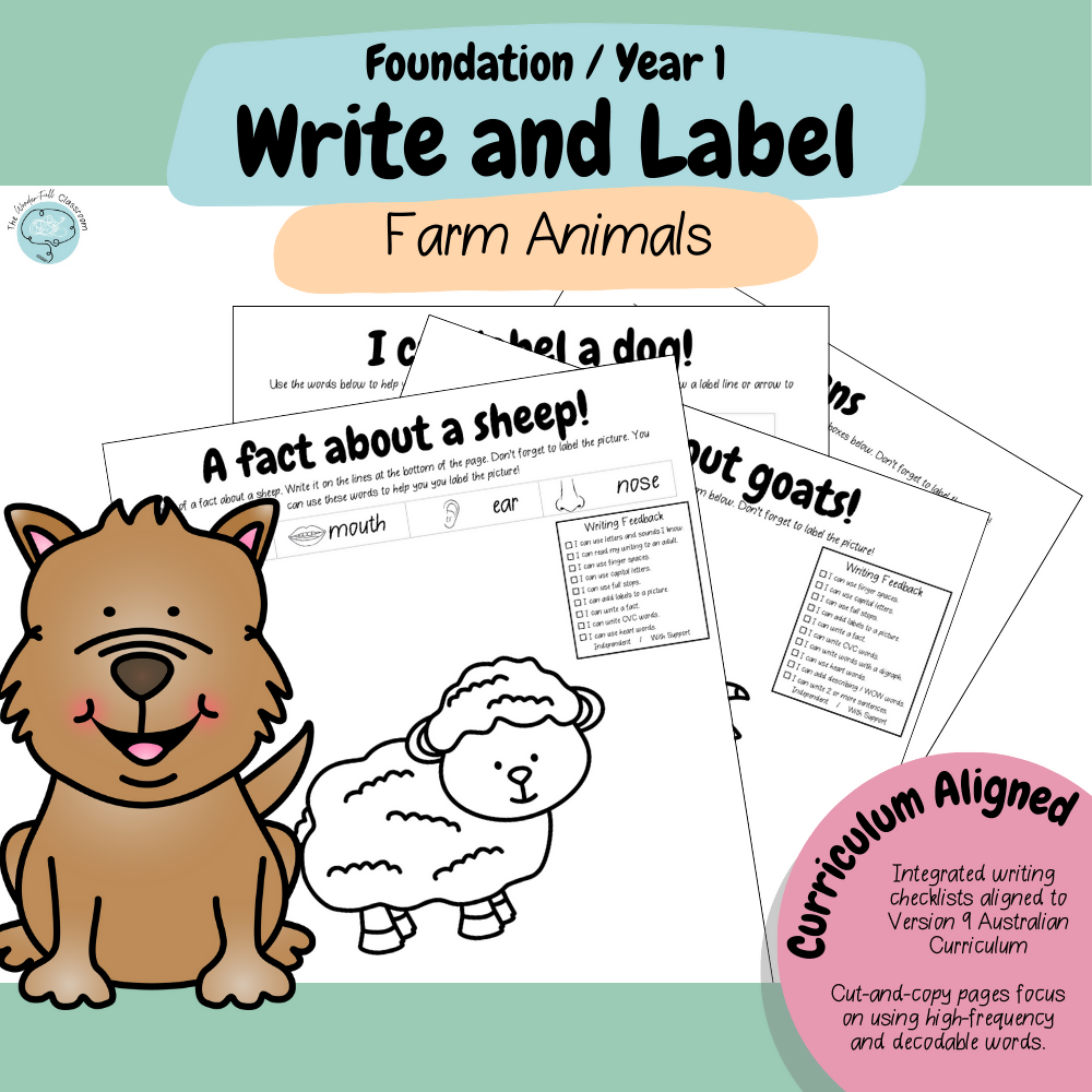 Foundation & Year 1 V9 Differentiated Information Writing - Farm Animals