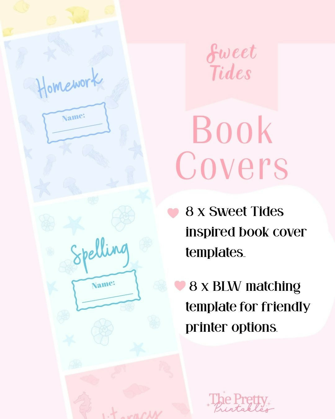 Book Covers - Sweet Tides Pastel Ocean