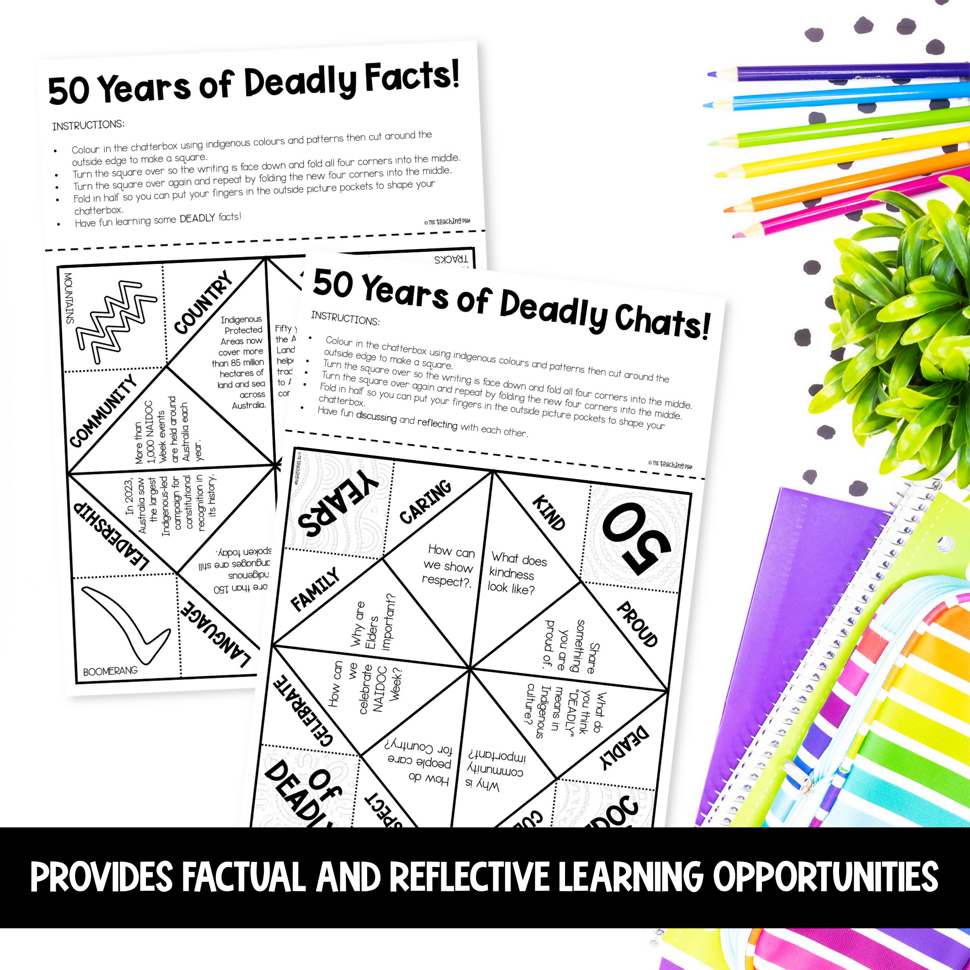 NAIDOC Week Chatterbox / Cootie Catcher / Fortune Teller | NAIDOC 2026 | 50 Years of Deadly