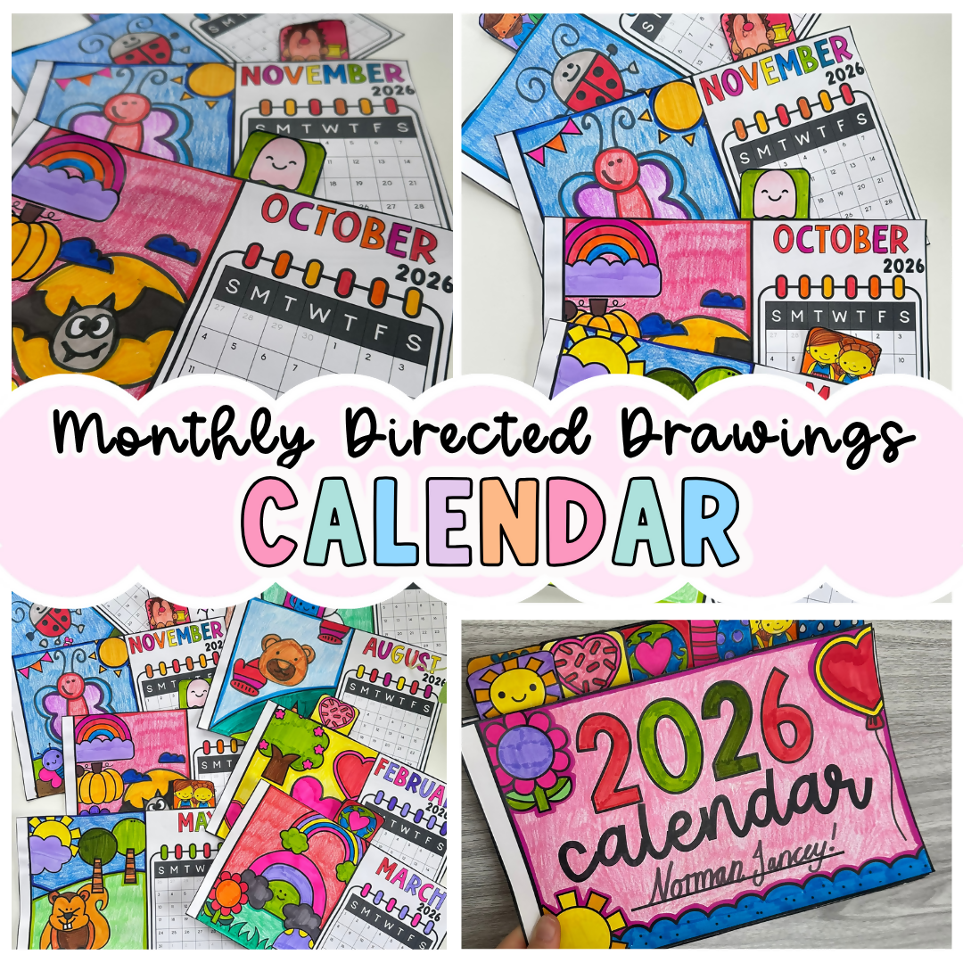 Mother’s Day Gift & Craft from kids | Printable Directed Drawing Present | Editable Monthly Calendar