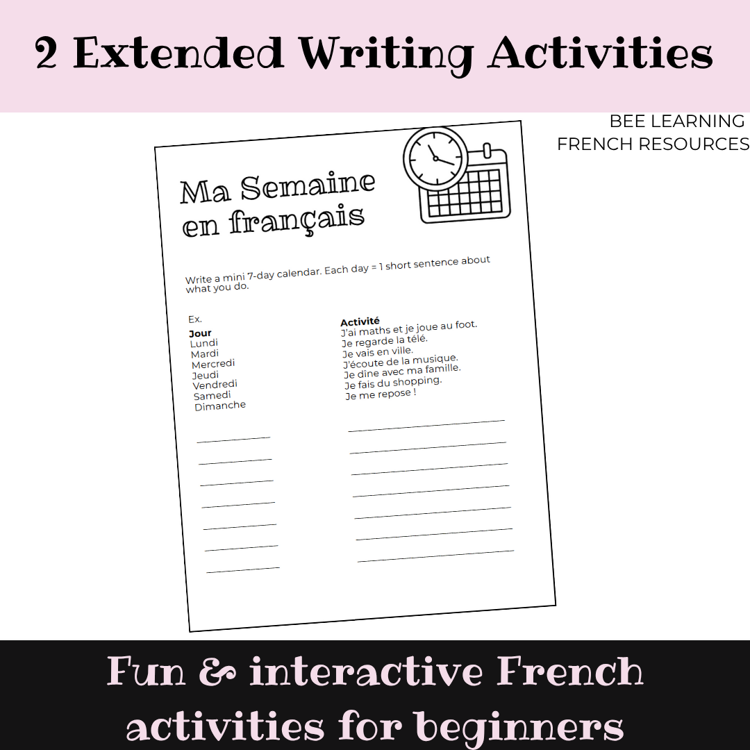 French Days & Months | Worksheets, Puzzles & Vocabulary Activities