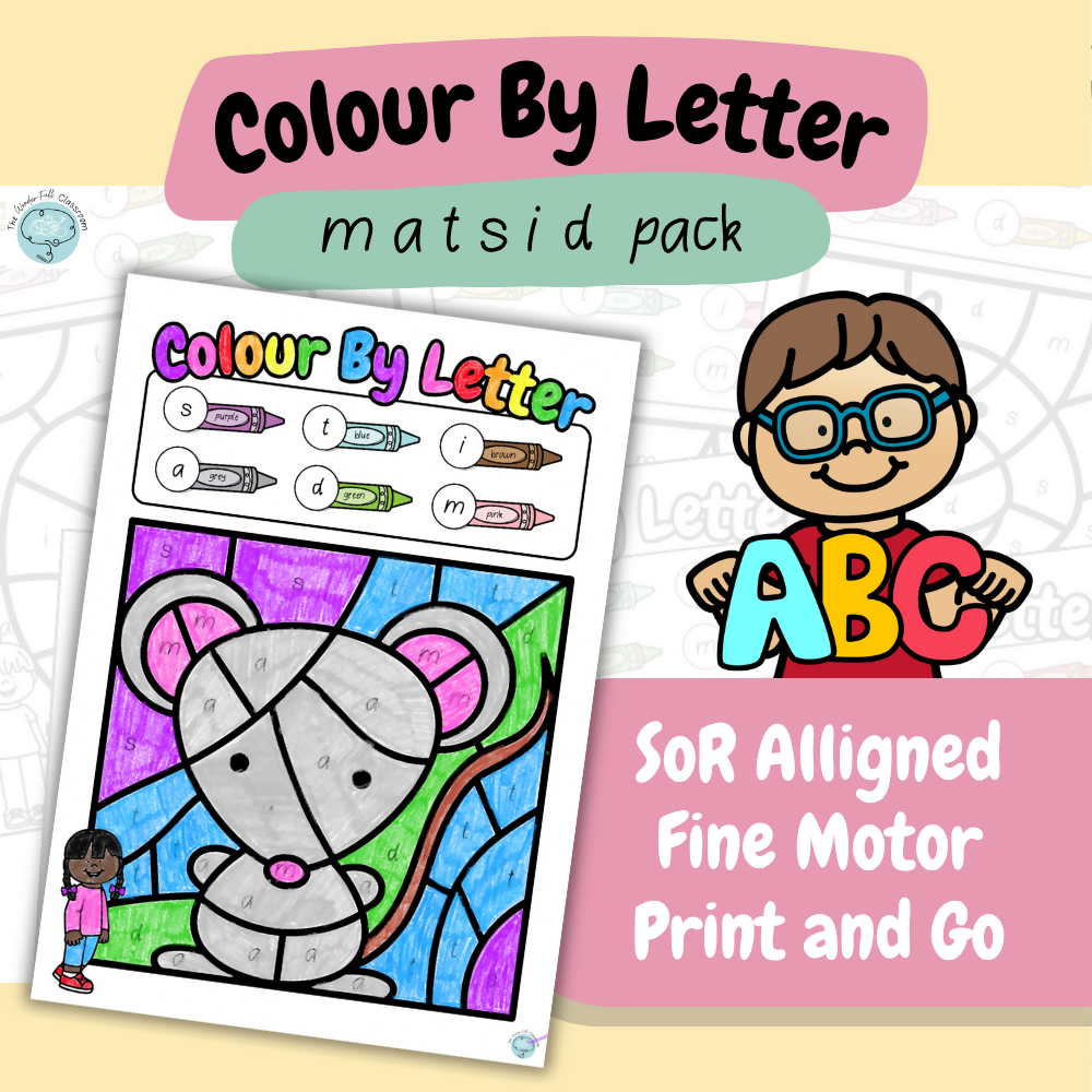 Colour by Letter - matsidfnpogehkcubljyvwzx | Letter Recognition | Print & Go