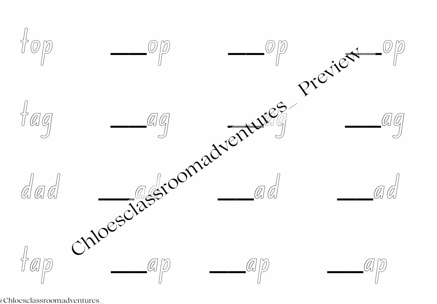 CVC Word Family Worksheets | EDITABLE