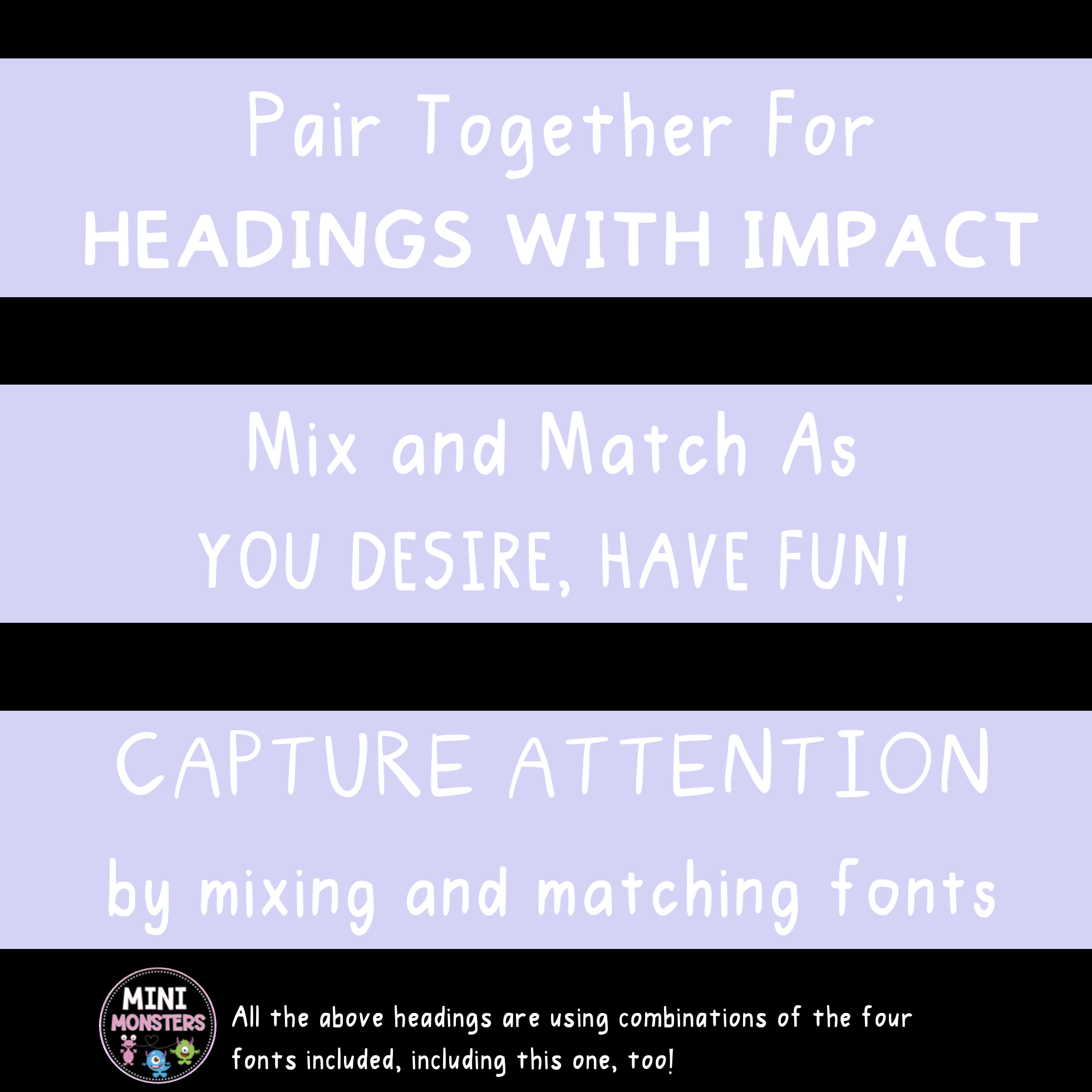 Classroom Fonts | The Clean Collection | 4 Original Hand-Made Teacher Fonts | Easy-Read for Little Eyes | OTF + TTF Commercial Use