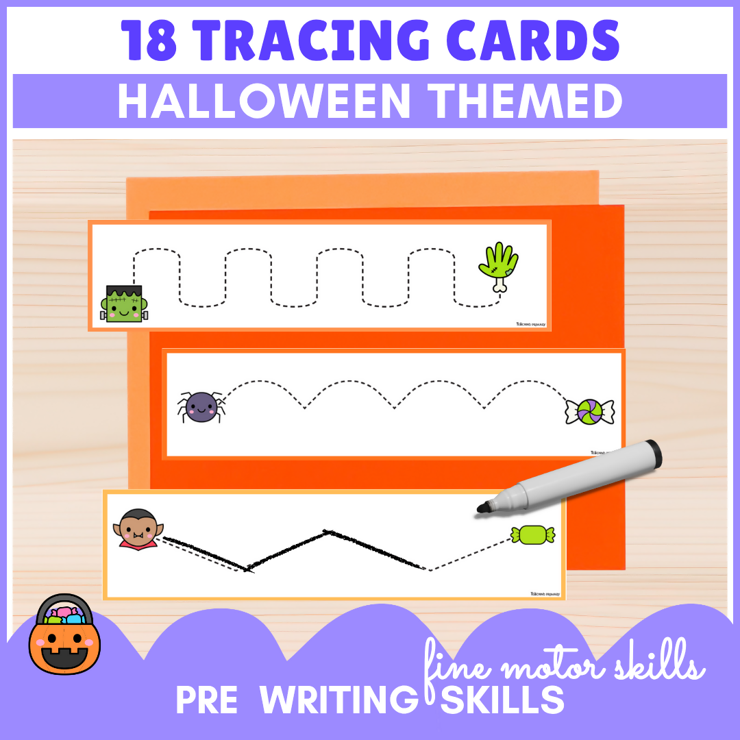 Pre Writing Line Tracing Cards Halloween