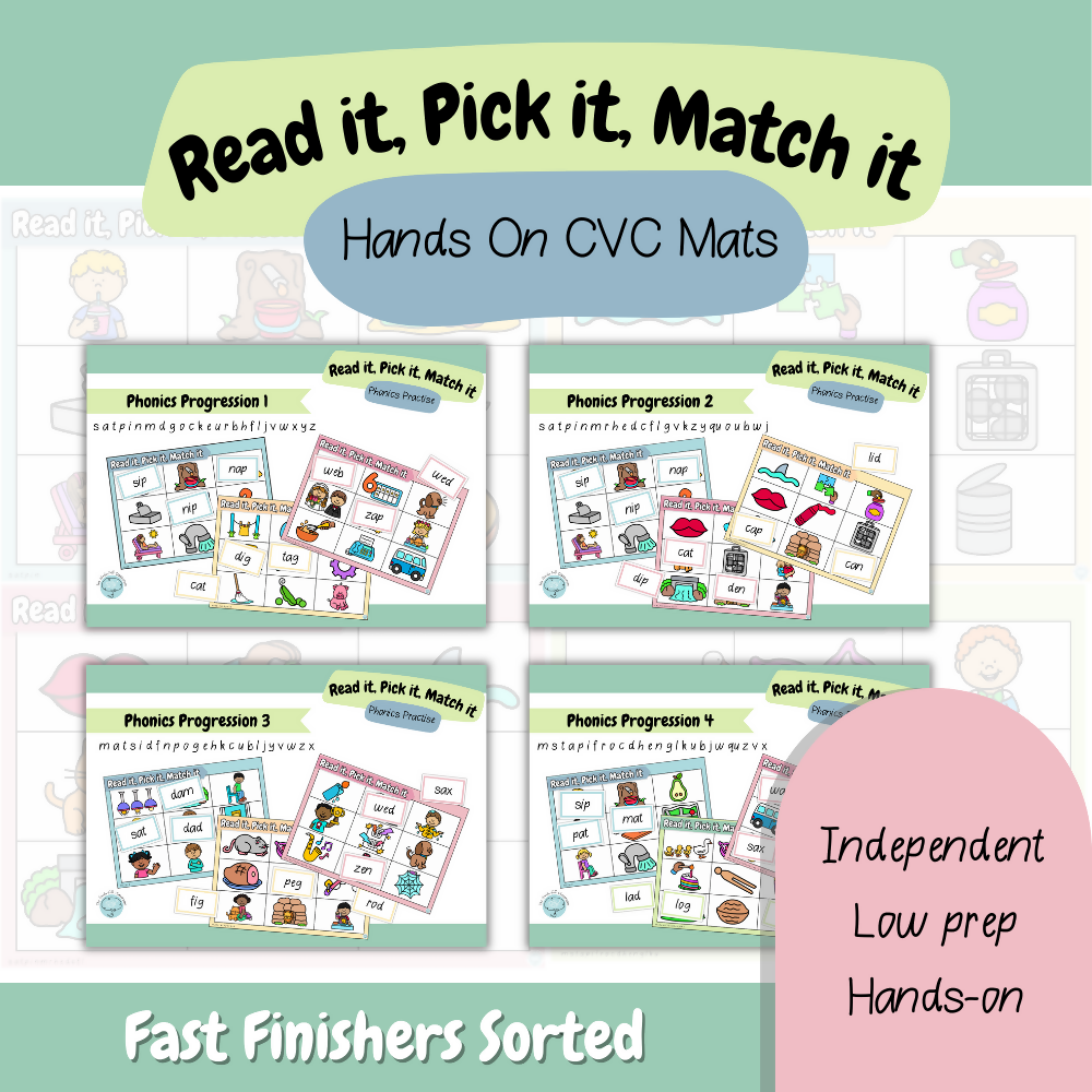 Read It, Pick It, Match It | Hands-On, CVC, Progression-Aligned Mats