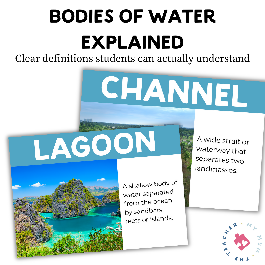 Bodies of Water Geography Posters