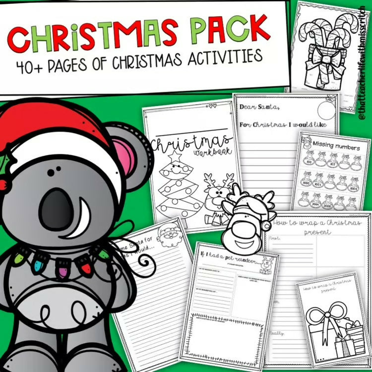 Christmas Maths and Literacy Workbook