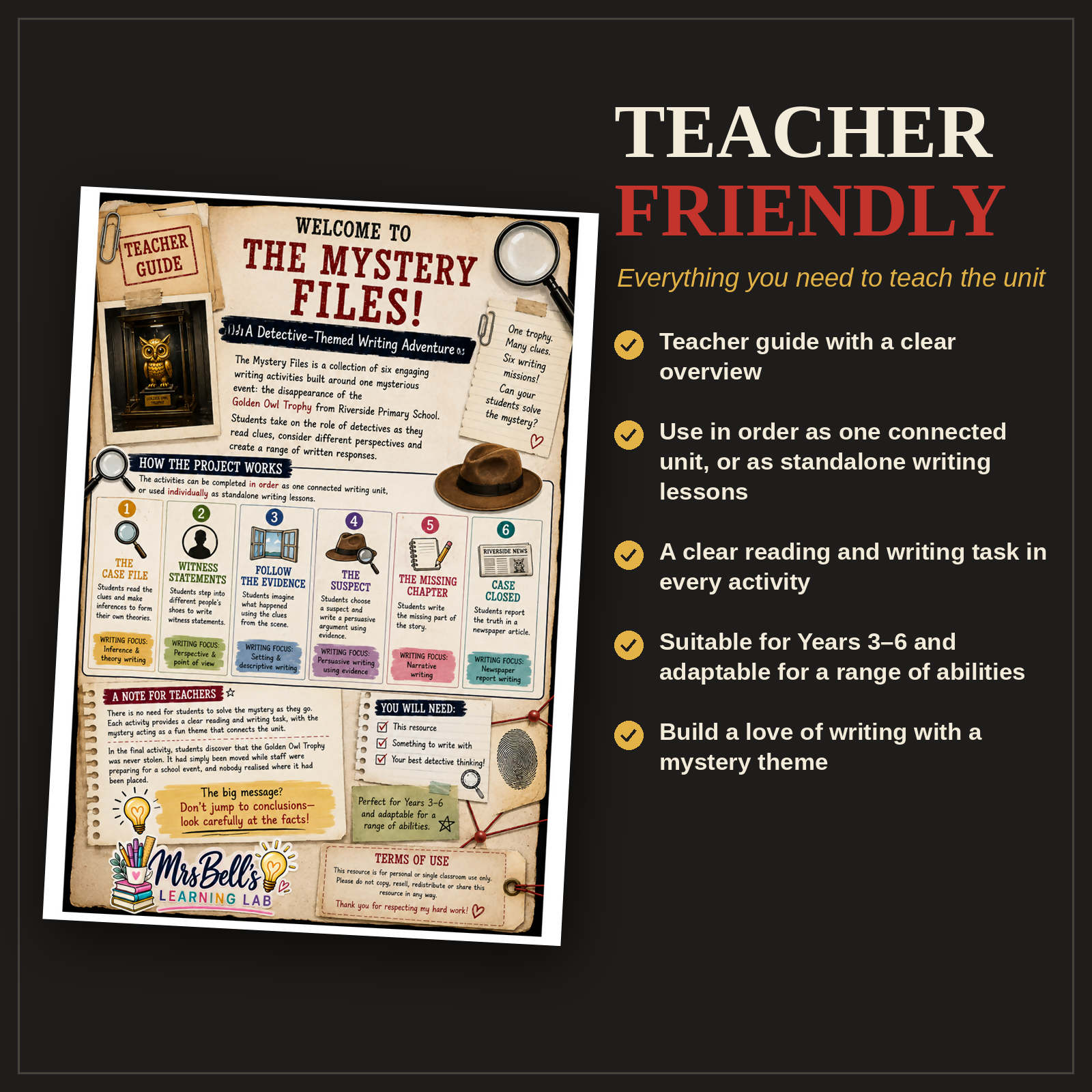 The Mystery Files | Detective Writing Activities | Years 3–6