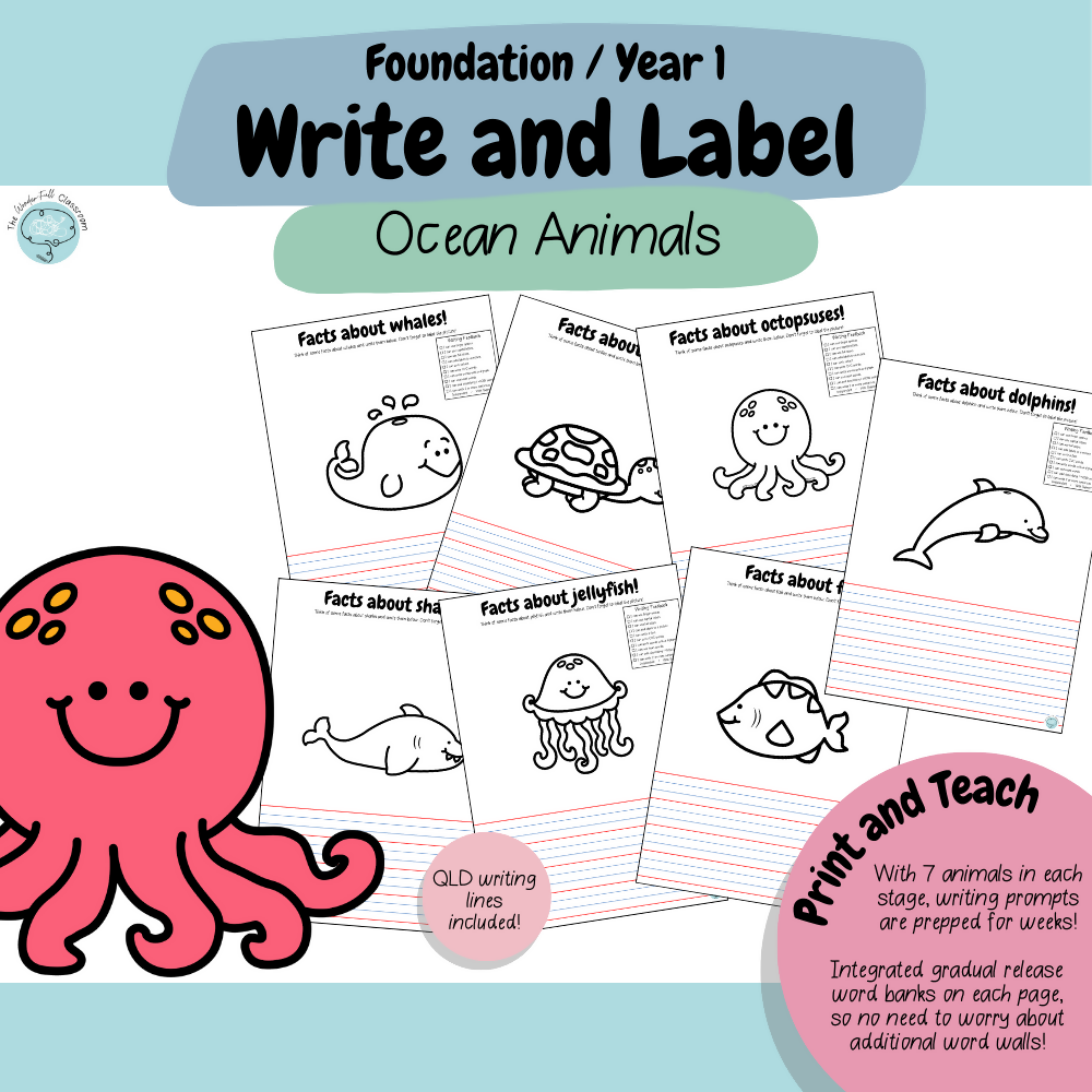 Foundation & Year 1 V9 Differentiated Information Writing - Ocean Animals