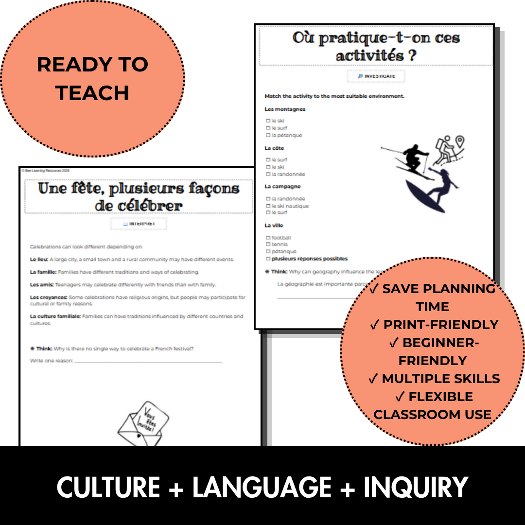 French Culture Activities & Cultural Inquiry Project | Years 7–9