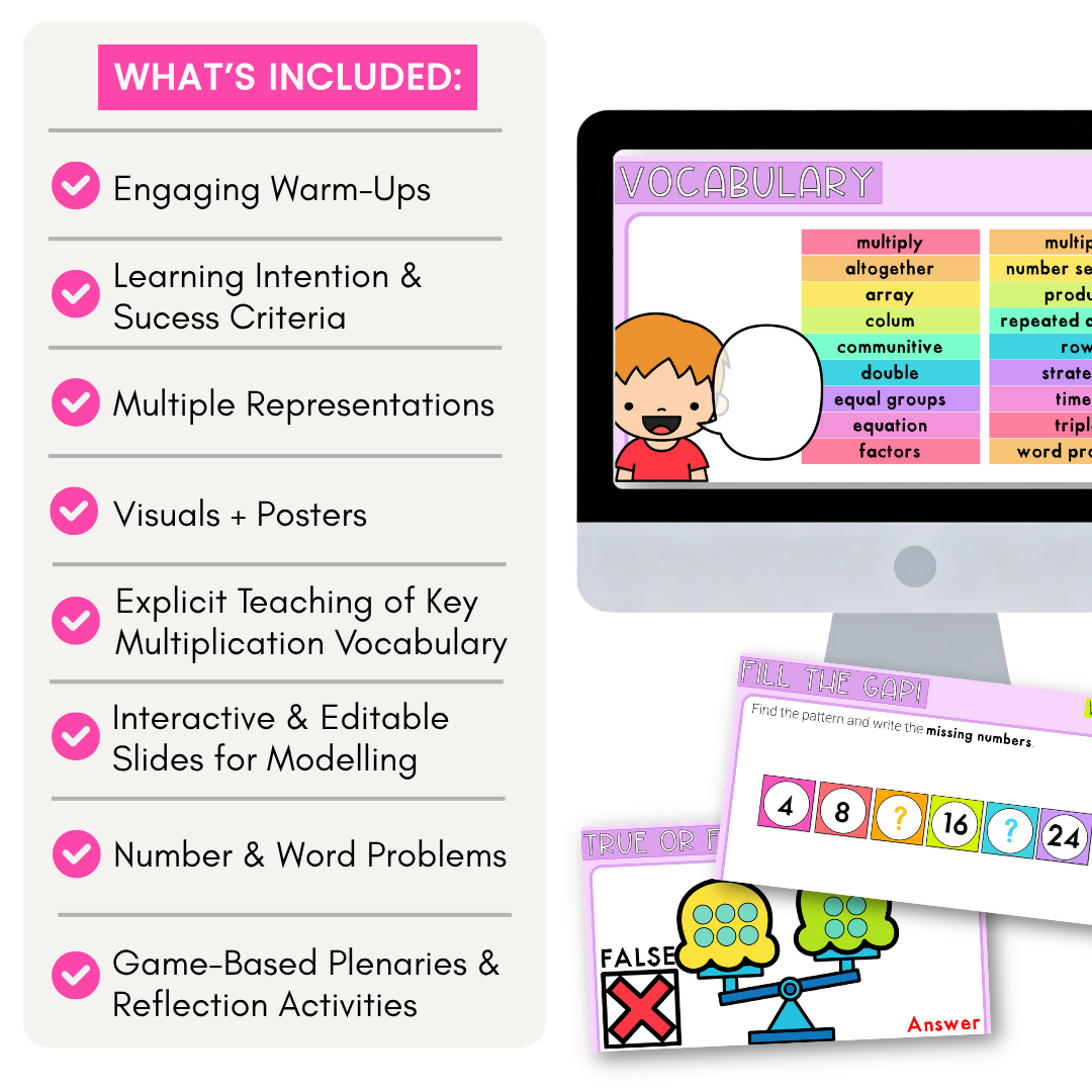 Repeated Addition & Arrays Multiplication Math Slides | Curriculum Aligned