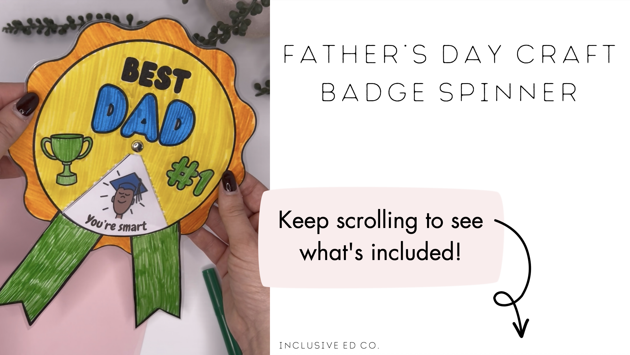 Father's Day Craft | Editable Dad Badge Spinner | Inclusive Visual Support Activity