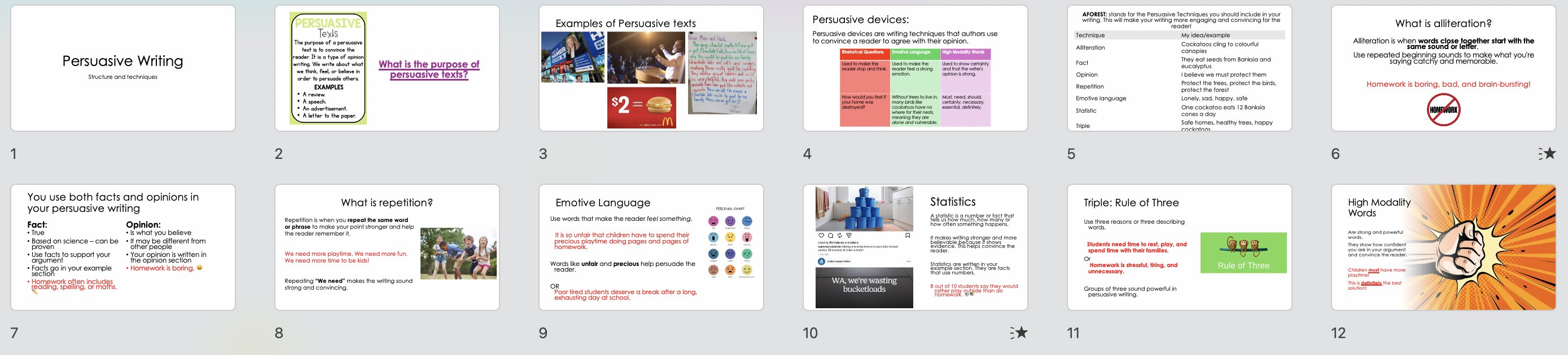 Persuasive and Narrative Writing