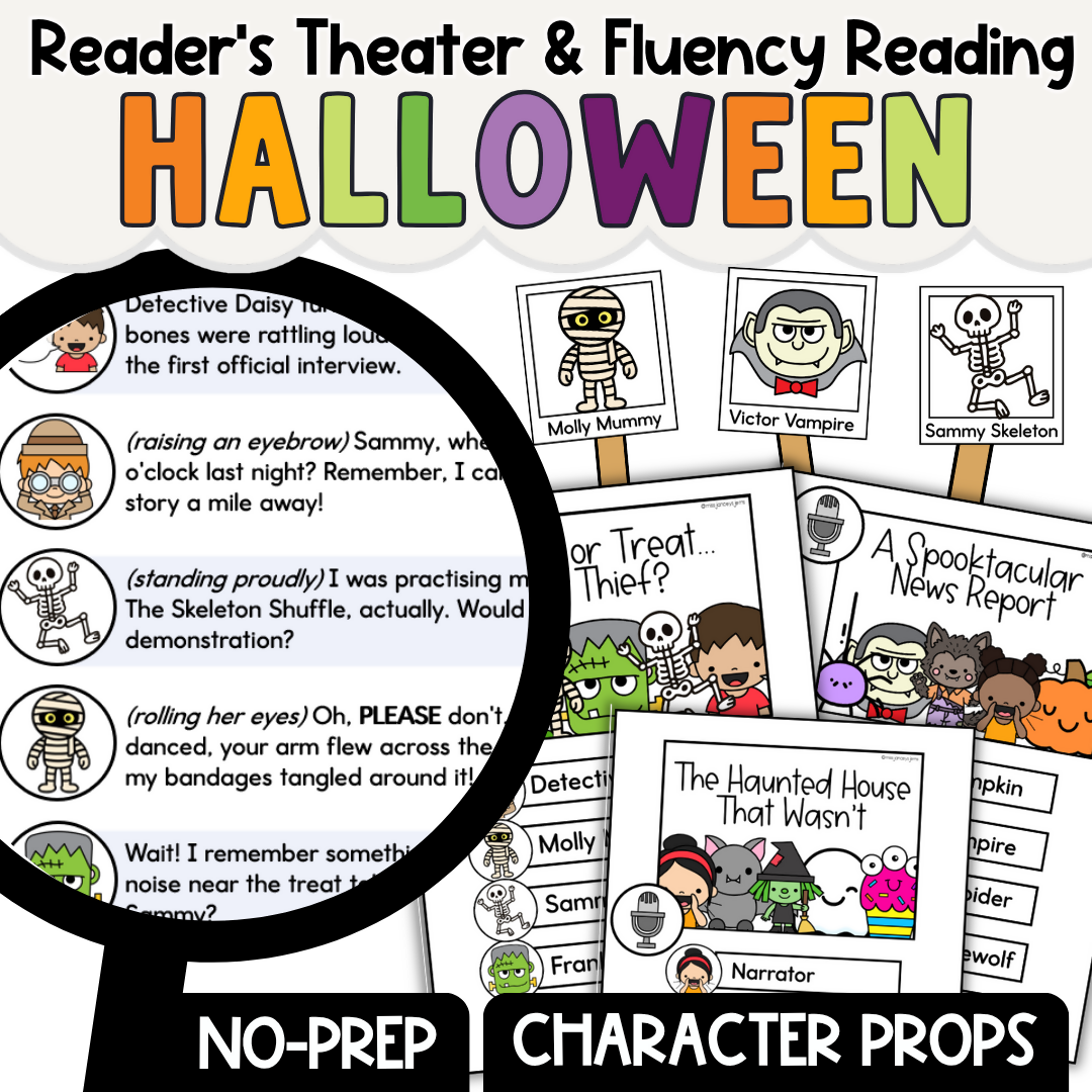 Halloween Readers Theater Scripts | 2nd & 3rd Grade Reading Fluency, Expression & Comprehension Activities