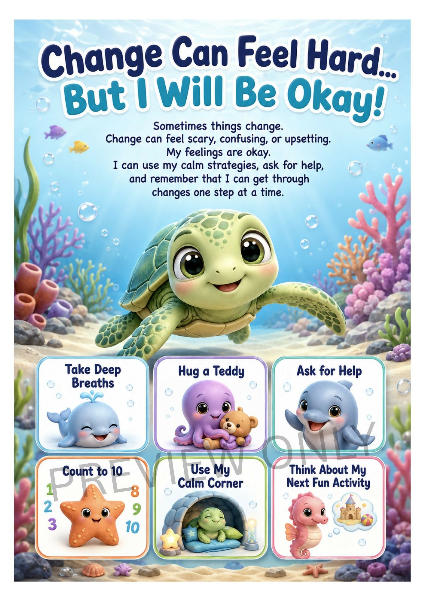 OT Designed - 3D Ocean Change Can Feel Hard Chart - Printable