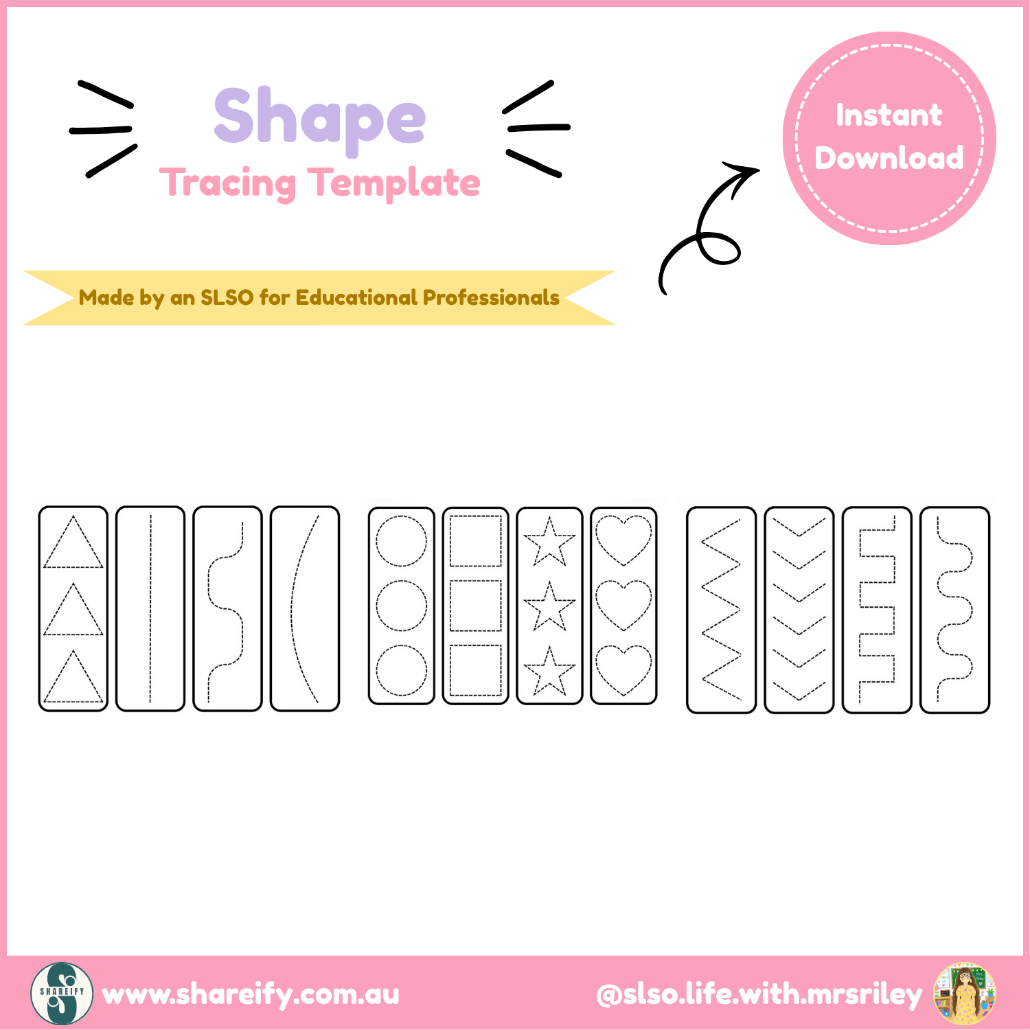 Shape Tracing Template