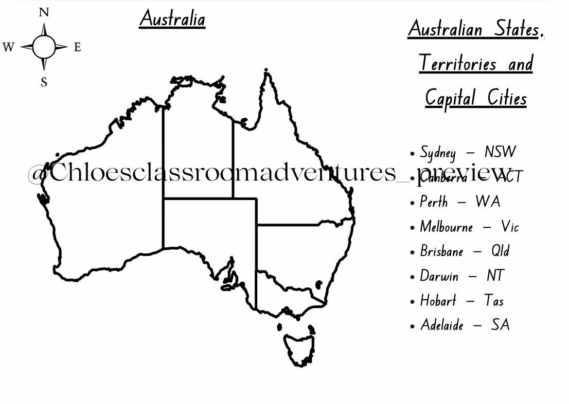 Australia: States, Territories & Capital Cities Map Pack | Australian Map | Australian Geography States, Territories & Capital | Worksheet | Assessment Task