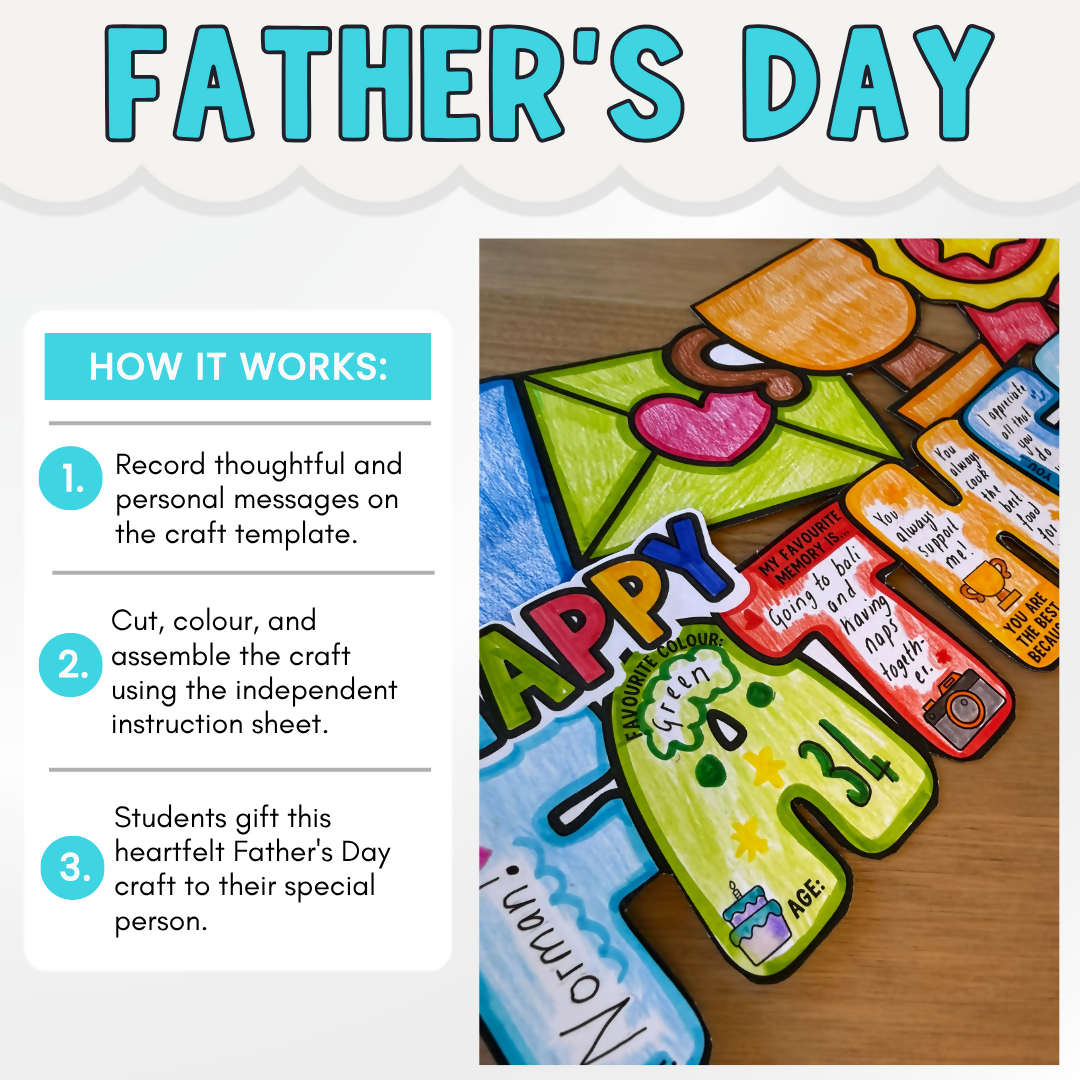 Fathers Day Craft Gift I Pop & Grandad Questionnaire Writing Prompt Activity
