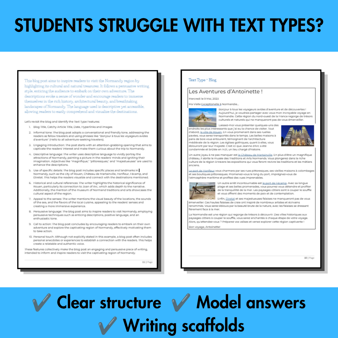 French Text Types Guide | Writing Examples & Features for Students